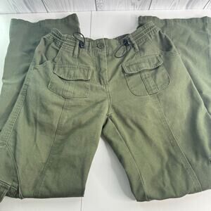 Brandy Melville Olive Green Drawstring Low Rise Cargo Pants Size Small